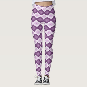 Legging Padrão de diamante roxo