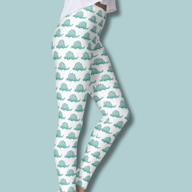 Legging Padrão de Dinossauro Estegossauro (Dinosaur pattern leggings)
