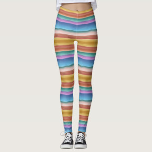 Legging Padrão de distribuição de cores de água multicolor