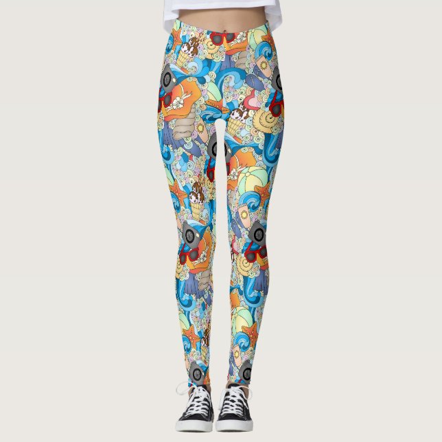 Legging Padrão de diversão de verão (Frente)