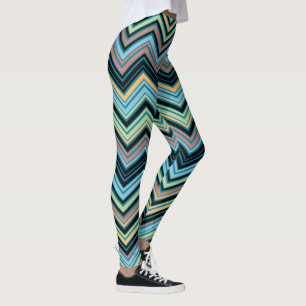 Legging Padrão de Divisor Multicolorido