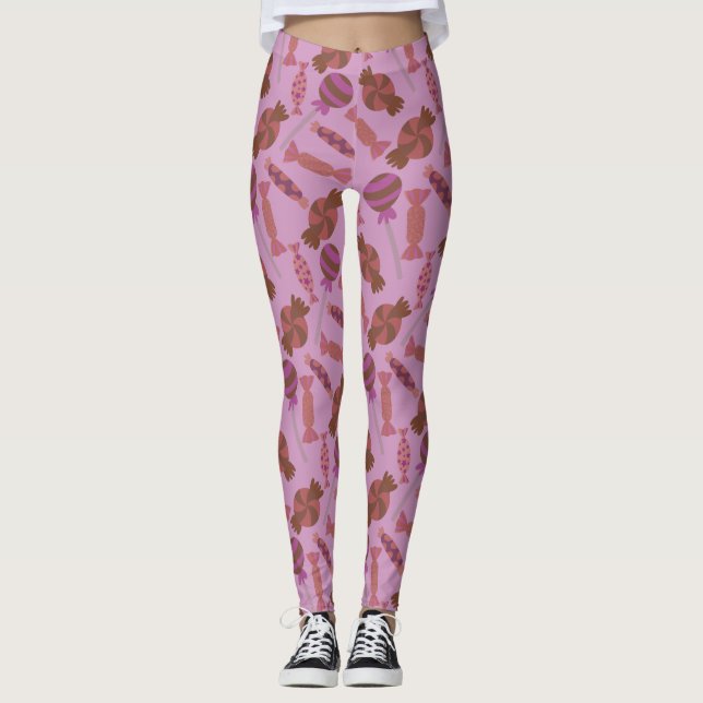 Legging Padrão de doces | Padrão de lollies | pirulito 34 (Frente)
