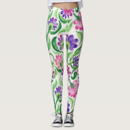 Legging Padrão de Efeito Coletor de Elementos Florais