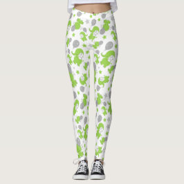 Legging Padrão De Elefantes Verdes, Elefantes Cutes, Estre
