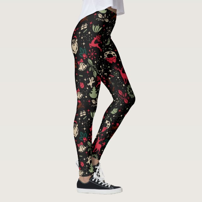 Legging Padrão de Elemento de Natal Antigo (Direita)