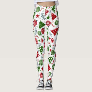 Legging Padrão de Elementos de Natal