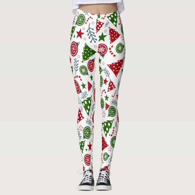 Legging Padrão de Elementos de Natal (Frente)