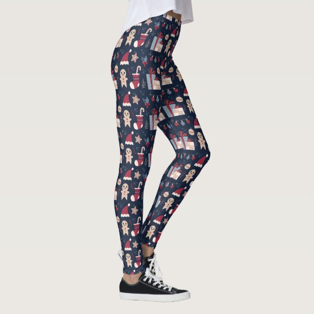 Legging Padrão de Elementos de Natal (Direita)