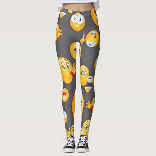 Legging Padrão de Emoji 2 (Frente)