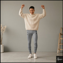 Legging Padrão de entrelaçamento - cinzas e preto