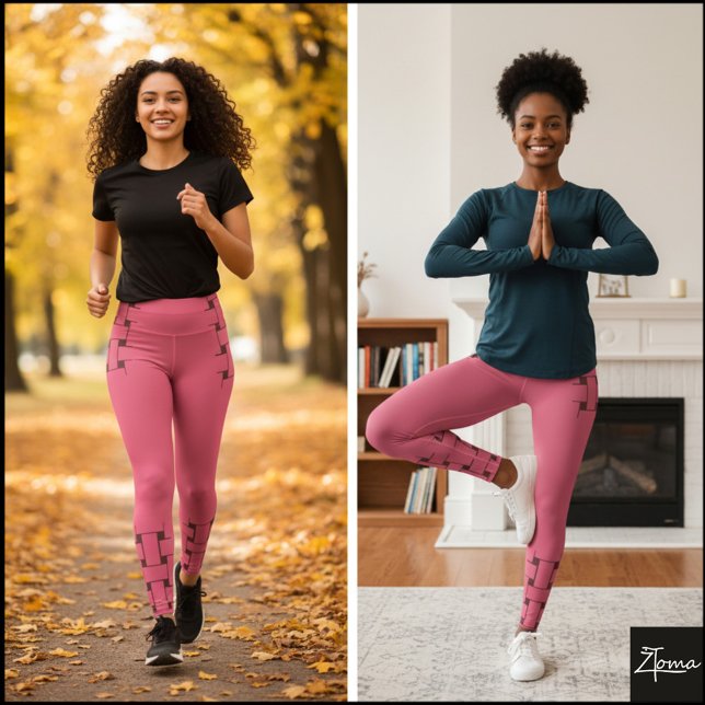 Legging Padrão de entrelaçamento - Rosa Escuro (Criador carregado)