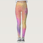 Legging Padrão de Escalas de Sereia Laranja e Rosa de Past<br><div class="desc">Legal Pink,  Púrpura e Scales de Sereia de Ombre Laranja com Padrão de Folha de Ouro. Esta impressão de sereia divertida é perfeita para um Presente de Sereia de Aniversário sob o mar.</div>