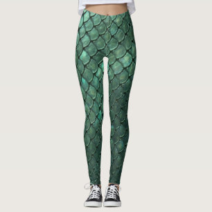 Legging Padrão de escamas de pele de dragão brilhante esme