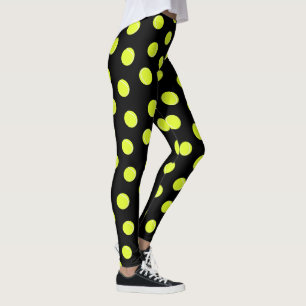 Legging Padrão de esfera de tênis em preto