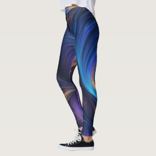 Legging Padrão de espiral azul colorido