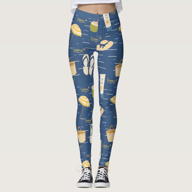 Legging Padrão de Essenciais de Praia de Verão (3) (Frente)