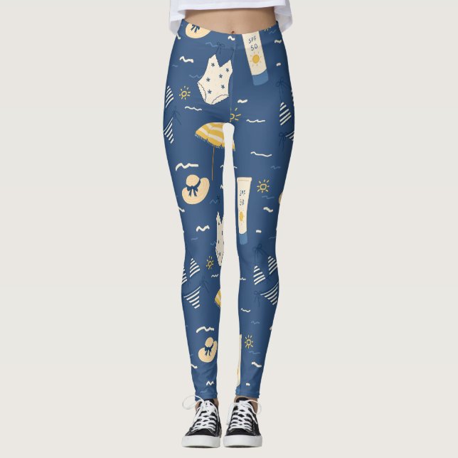 Legging Padrão de Essenciais de Praia de Verão (4) (Frente)