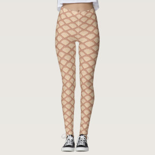 Legging Padrão de estilo Art Deco na cor rosa