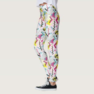 Legging Padrão de Estilo de Memphis Pós-moderno