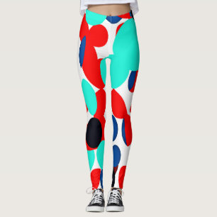 Legging Padrão de Estilo de Reprodução Dinâmica de Cores