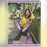 Legging Padrão de Estrela Amarela Roxa<br><div class="desc">Estas belas leggings são feitas com tons de padrão de estrelas roxo e amarelo. Este padrão é gradiente e tem algumas linhas roxas escuras extras no topo. Ele é adequado para exercícios, academia, yoga ou situações cotidianas. Vai bem com um topo amarelo, roxo ou preto, ou outras cores. Verifique nossa...</div>