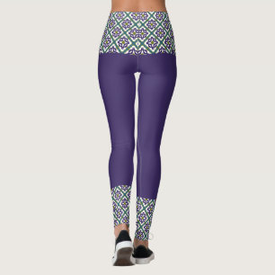 Legging Padrão de estrela do diamante da flor