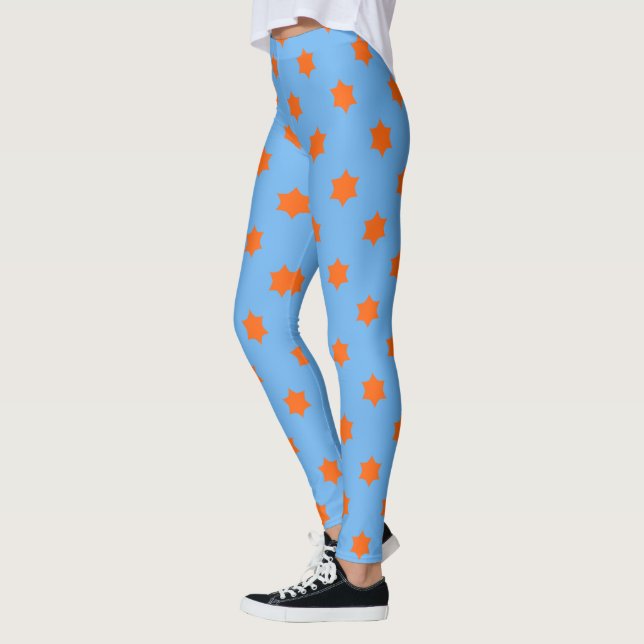 Legging Padrão de Estrela Laranja (Esquerda)