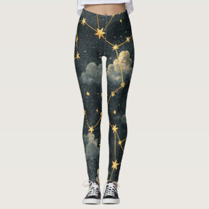 Legging Padrão de Estrelas da Constelação Celeste (1)