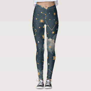 Legging Padrão de Estrelas da Constelação Celeste (5)