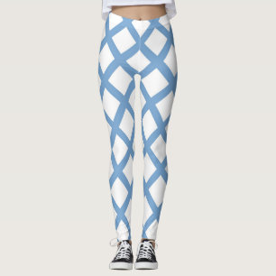 Legging Padrão de Faixa de Diamante do Harlequin Branco Az