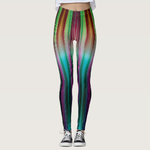 Legging Padrão de faixas coloridas