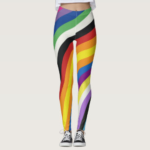 Legging Padrão de faixas coloridas do sinalizador de orgul
