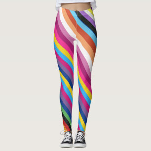 Legging Padrão de faixas de cores do sinalizador de orgulh