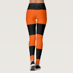 Legging Padrão de faixas laranja