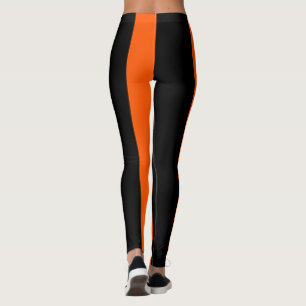 Legging Padrão de faixas laranja