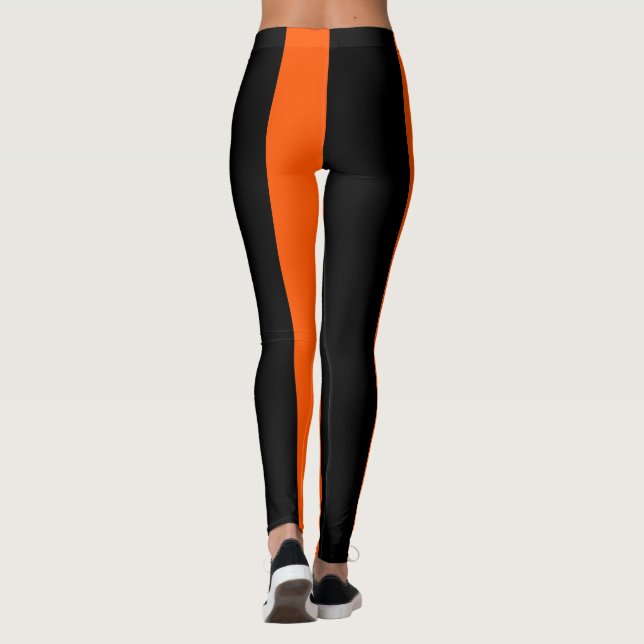 Legging Padrão de faixas laranja (Verso)