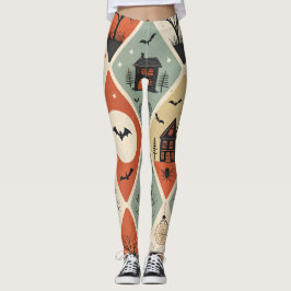 Legging Padrão de fantasma escuro
