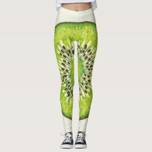 Legging Padrão de fatia de kiwi de safena.