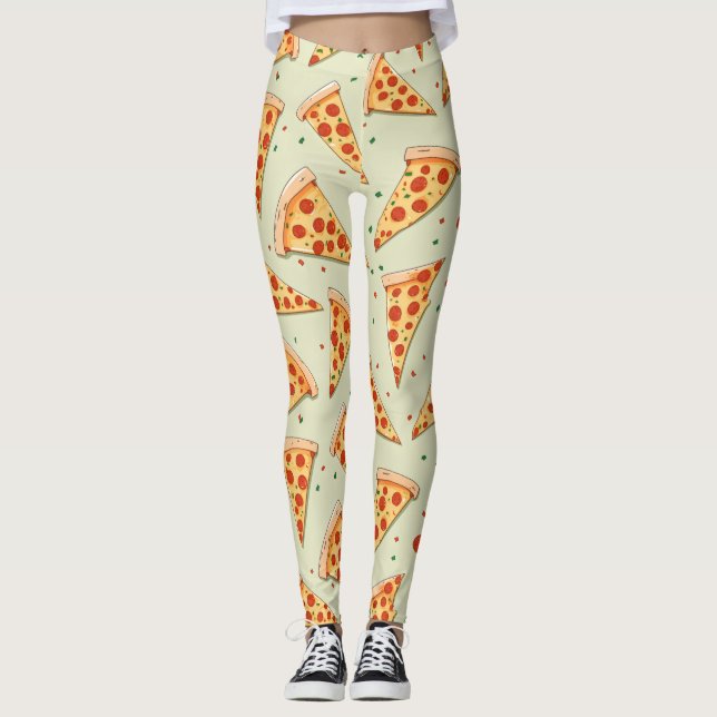 Legging Padrão de fatias de pizza (Frente)