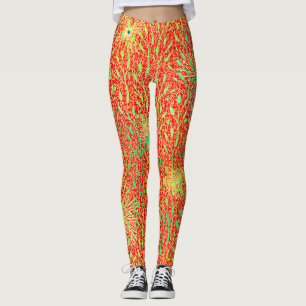 Legging Padrão de Festa Espelhante com Fogos de Artifício