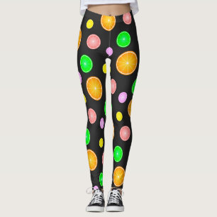 Legging Padrão de festas de Verão de limão de limão laranj