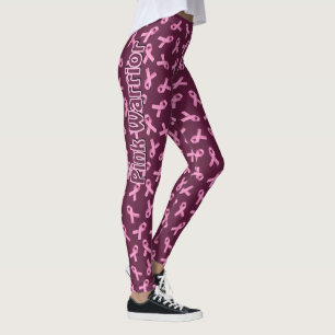 Legging Padrão de Fita Rosa de Consciência do Cancer da Ma