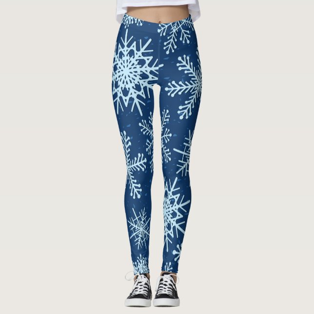 Legging Padrão de flocos de neve (Frente)