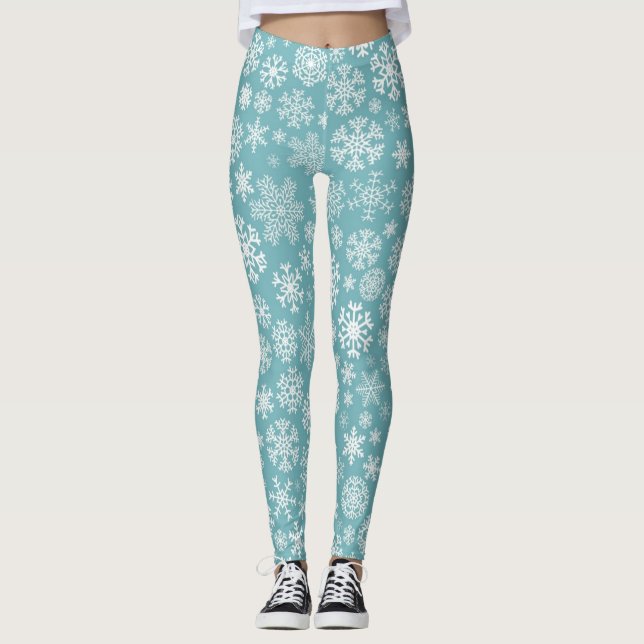 Legging Padrão de flocos de neve (Frente)