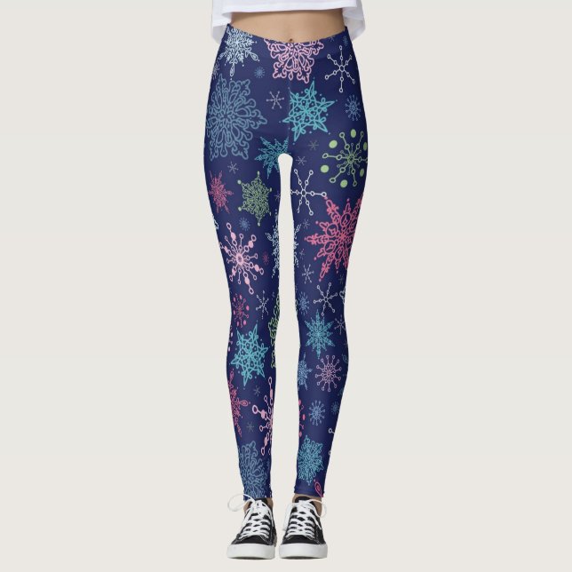 Legging Padrão de flocos de neve (Frente)