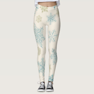 Legging Padrão de flocos de neve