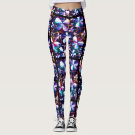 Legging Padrão de Flor de Crack Multicolor 1