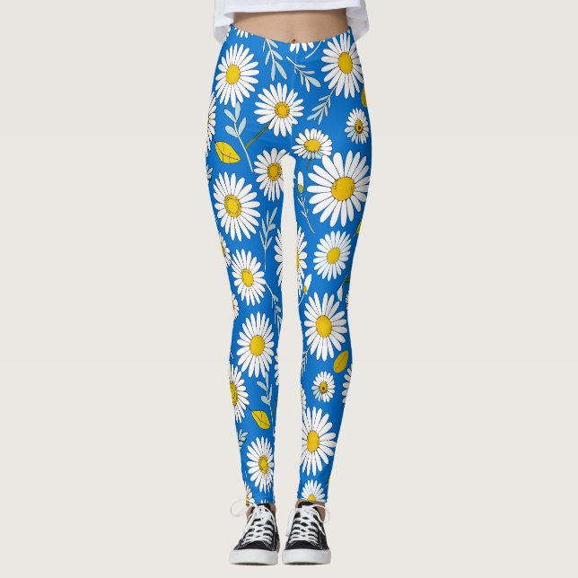 Legging Padrão de flor de margarida (Frente)
