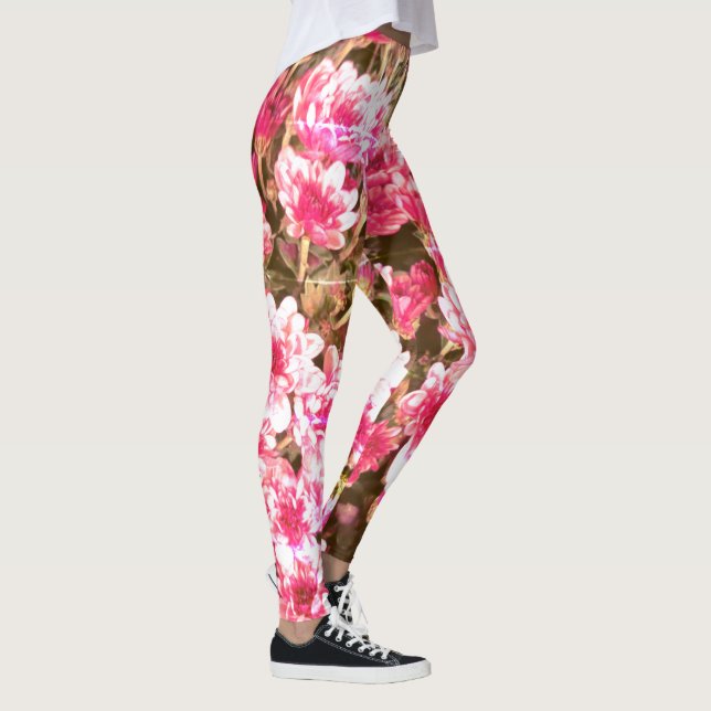 Legging Padrão de Flor de Rosa – Design Botânico Suave (Direita)