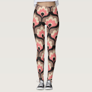 Legging Padrão De Flor Floral Sem Vintagem